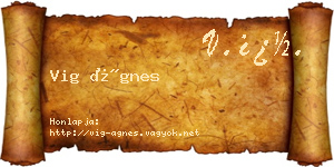 Vig Ágnes névjegykártya
